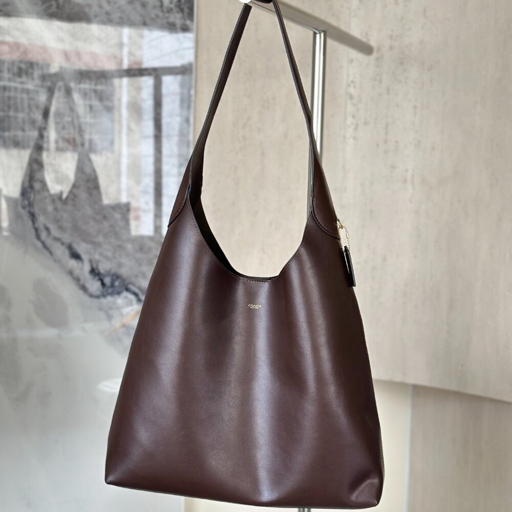 Coach Brooklyn 28 Large Maple Brown Leather Shoulder Bag New